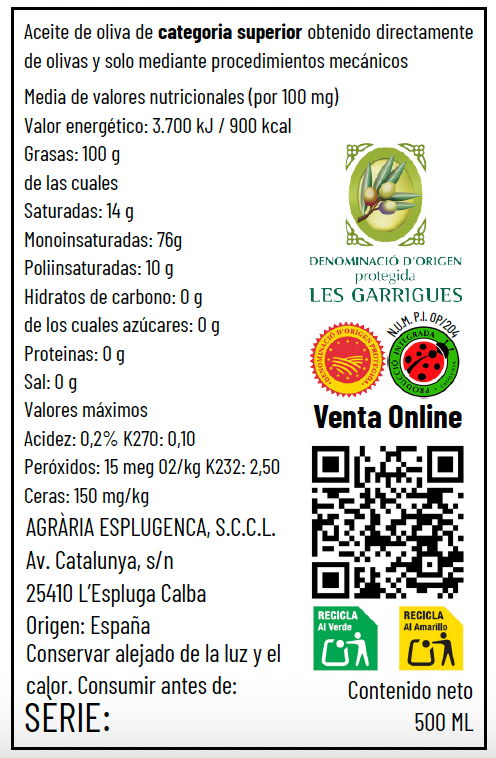 Aceite de Finca “La Espluga Calba”