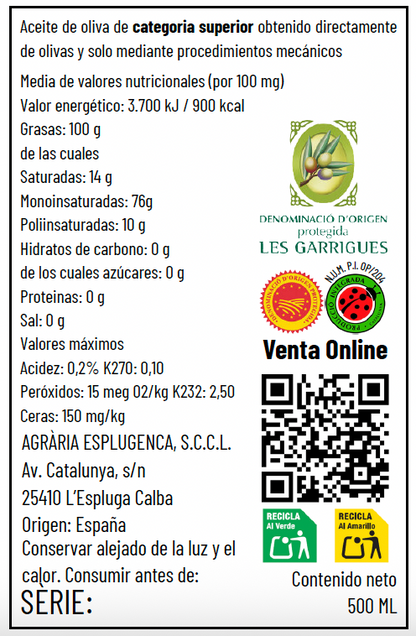 Aceite de Finca “La Espluga Calba”